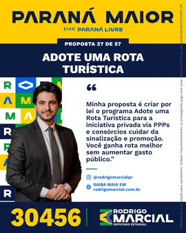 Prévia da arte "Faixa dourada" da proposta Adote uma Rota Turística