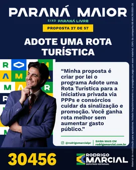 Prévia da arte "Azul profundo" da proposta Adote uma Rota Turística