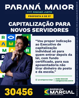Prévia da arte "Azul profundo" da proposta Capitalização para Novos Servidores