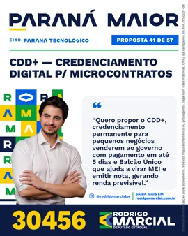 Prévia da arte "Editorial claro" da proposta CDD+ — Credenciamento Digital p/ Microcontratos