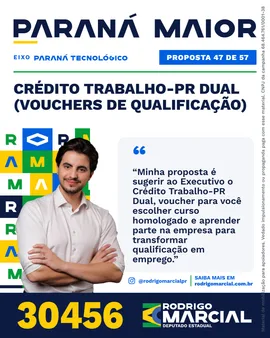 Prévia da arte "Editorial claro" da proposta Crédito Trabalho-PR Dual (vouchers de qualificação)