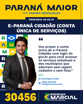 Prévia da arte "Faixa dourada" da proposta e-Paraná Cidadão (conta única de serviços)
