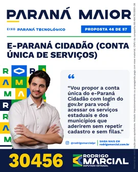 Prévia da arte "Editorial claro" da proposta e-Paraná Cidadão (conta única de serviços)