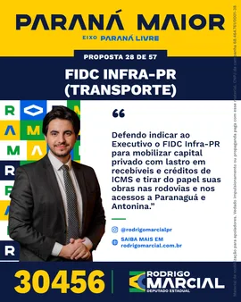 Prévia da arte "Faixa dourada" da proposta FIDC Infra-PR (Transporte)
