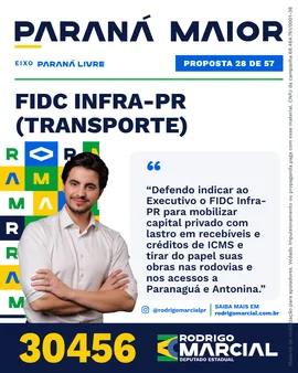 Prévia da arte "Editorial claro" da proposta FIDC Infra-PR (Transporte)