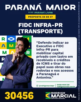 Prévia da arte "Azul profundo" da proposta FIDC Infra-PR (Transporte)