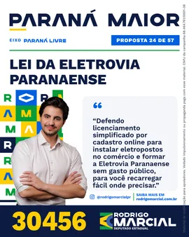 Prévia da arte "Editorial claro" da proposta Lei da Eletrovia Paranaense