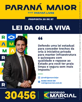Prévia da arte "Faixa dourada" da proposta Lei da Orla Viva