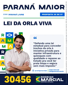 Prévia da arte "Editorial claro" da proposta Lei da Orla Viva