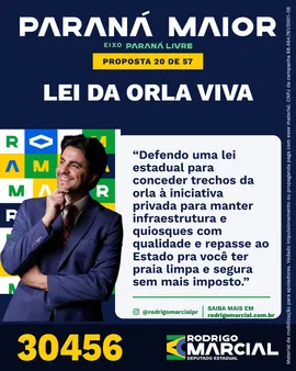 Prévia da arte "Azul profundo" da proposta Lei da Orla Viva