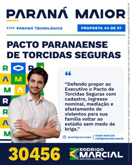 Prévia da arte "Editorial claro" da proposta Pacto Paranaense de Torcidas Seguras