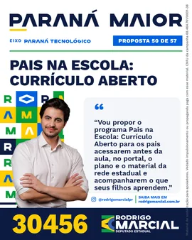 Prévia da arte "Editorial claro" da proposta Pais na Escola: Currículo Aberto