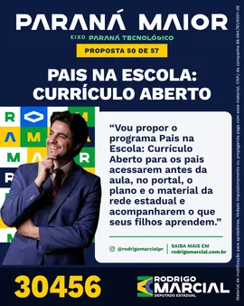 Prévia da arte "Azul profundo" da proposta Pais na Escola: Currículo Aberto
