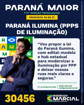 Prévia da arte "Azul profundo" da proposta Paraná Ilumina (PPPs de iluminação)