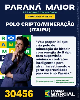 Prévia da arte "Azul profundo" da proposta Polo Cripto/Mineração (Itaipu)
