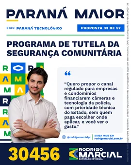 Prévia da arte "Editorial claro" da proposta Programa de Tutela da Segurança Comunitária