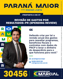 Prévia da arte "Faixa dourada" da proposta Revisão de Gastos por Resultados-PR (spending review)