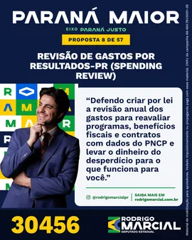 Prévia da arte "Azul profundo" da proposta Revisão de Gastos por Resultados-PR (spending review)
