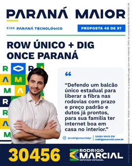 Prévia da arte "Editorial claro" da proposta RoW Único + Dig Once Paraná