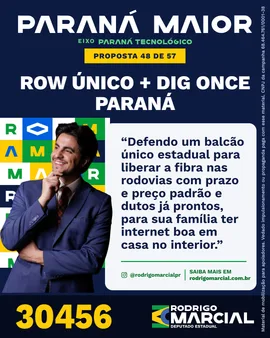 Prévia da arte "Azul profundo" da proposta RoW Único + Dig Once Paraná