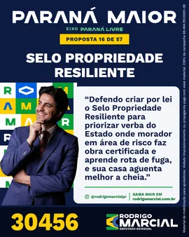 Prévia da arte "Azul profundo" da proposta Selo Propriedade Resiliente