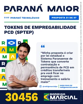 Prévia da arte "Editorial claro" da proposta Tokens de Empregabilidade PCD (SPTEP)
