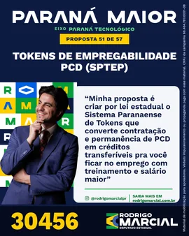 Prévia da arte "Azul profundo" da proposta Tokens de Empregabilidade PCD (SPTEP)