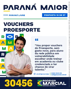 Prévia da arte "Editorial claro" da proposta Vouchers PROESPORTE
