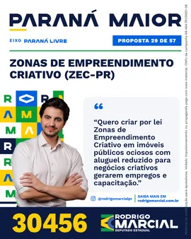 Prévia da arte "Editorial claro" da proposta Zonas de Empreendimento Criativo (ZEC-PR)