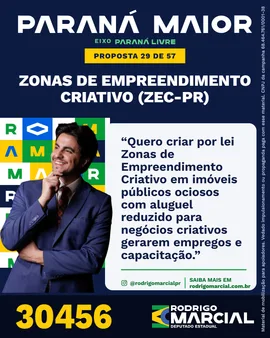 Prévia da arte "Azul profundo" da proposta Zonas de Empreendimento Criativo (ZEC-PR)